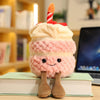 owemeet 11 Inch Birthday Cake Plush Stuffed Animals Plush Pillow Toy Soft Cake Plushies Funny Soft Food Plush Toys Gifts for Kids Birthday (Pink)