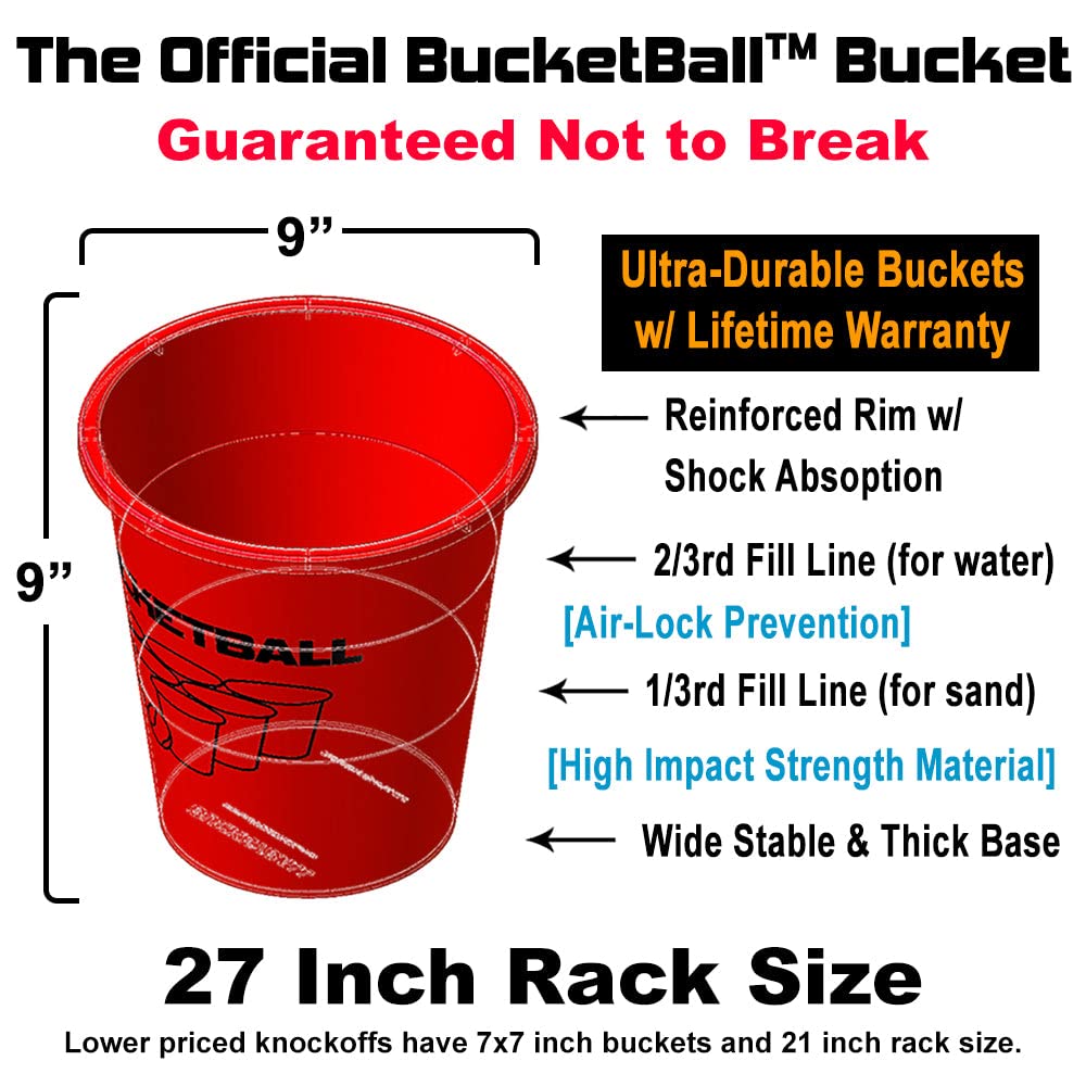 BucketBall | Giant Yard Pong Edition Combo Pack | Best Beach, Pool, Yard, Camping, Tailgate, BBQ, Lawn, Water, Indoor, Outdoor Game