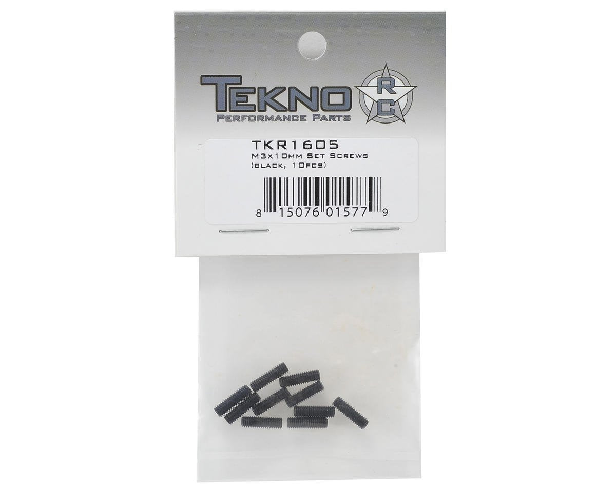Tekno RC LLC Mx10mm Set Screws- Black 10pcs TKR1605 Electric Car/Truck Option Parts