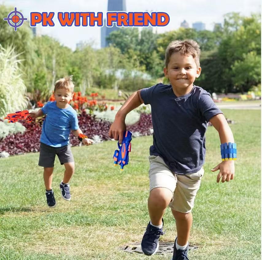 2 Pack Boys Toy Guns-Soft Foam Darts&Wrist Bands, Party Supply for Kid 3-9
