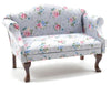 Melody Jane Dolls Houses Classics by Handley Dollhouse Sofa, Walnut with Floral Fabric, Grey