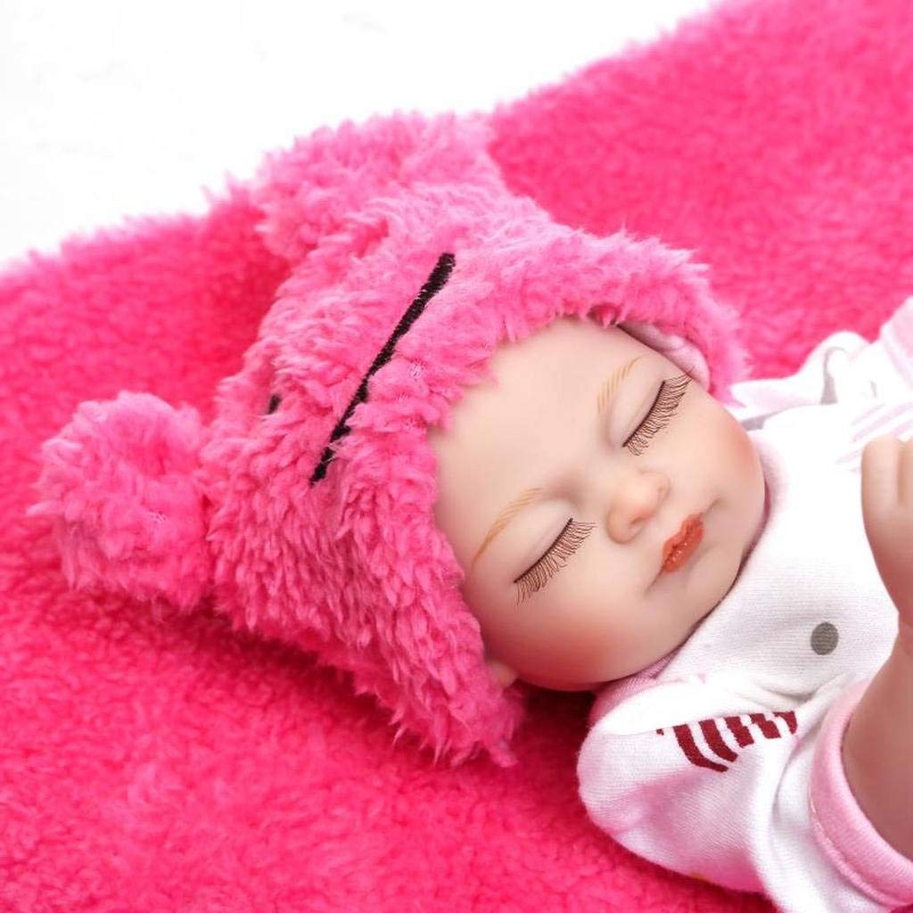 TERABITHIA Miniature 10" Realistic Beautiful Dreamer Newborn Baby Doll Kits Silicone Full Body Washable for Girl