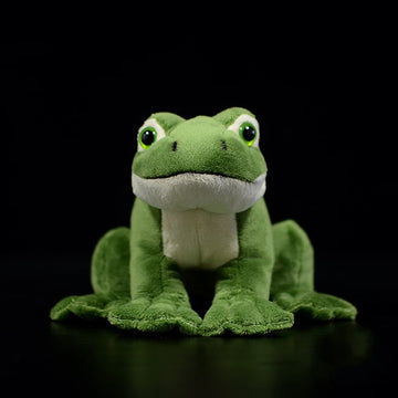 ZHONGXIN MADE Simulation Frog Plush Toy - 6.3" Lifelike Green Frog Stuffed Animals Reptilian Plushie Toys, Super Soft Plush Dolls for Kids Stuffed