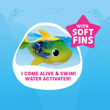 Robo Alive Junior Baby Shark New Silicon Fins Version Singing and Swimming Baby Shark (Yellow) by ZURU