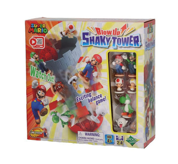 EPOCH Games - Super Mario Blow Up Shaky Tower Tabletop Game - Kids Family Board Game for Multiplayer Game Night, Ages 4+