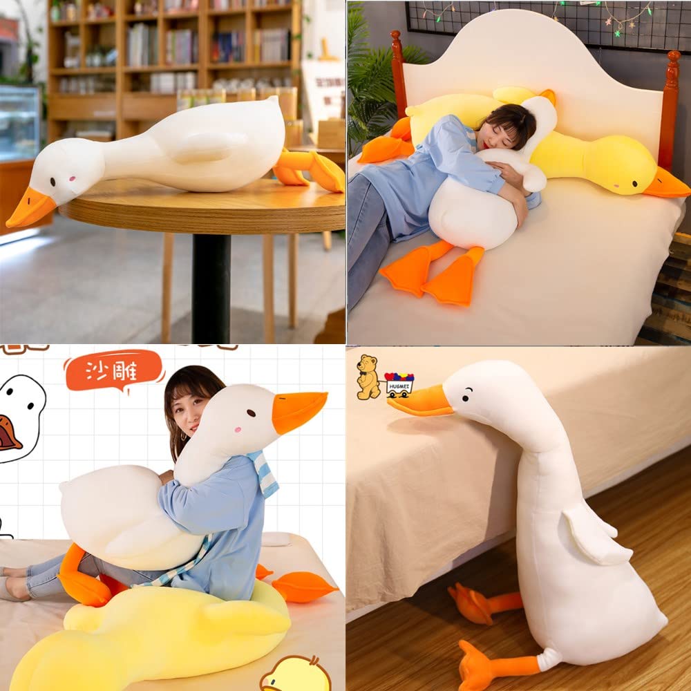 OUKEYI White Swan Stuffed Animal, Funny Duck Plush Doll, Soft Pillow Cushion Cute Goose Plush Toy Stuffed Animals Toy Gifts for Kids (65 cm/25.6 inch
