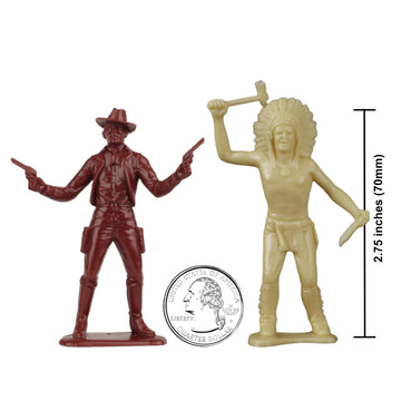 TimMee Cowboys and Indians Plastic Figures - 40pc Playset - Made in USA