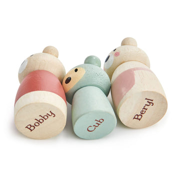 Tender Leaf Toys - Bear Tales - Wooden Dollhouse Add-on Dolls Playset, Figures of 3 Pcs Bear Family for Children - Inspires Endless Imaginative Play