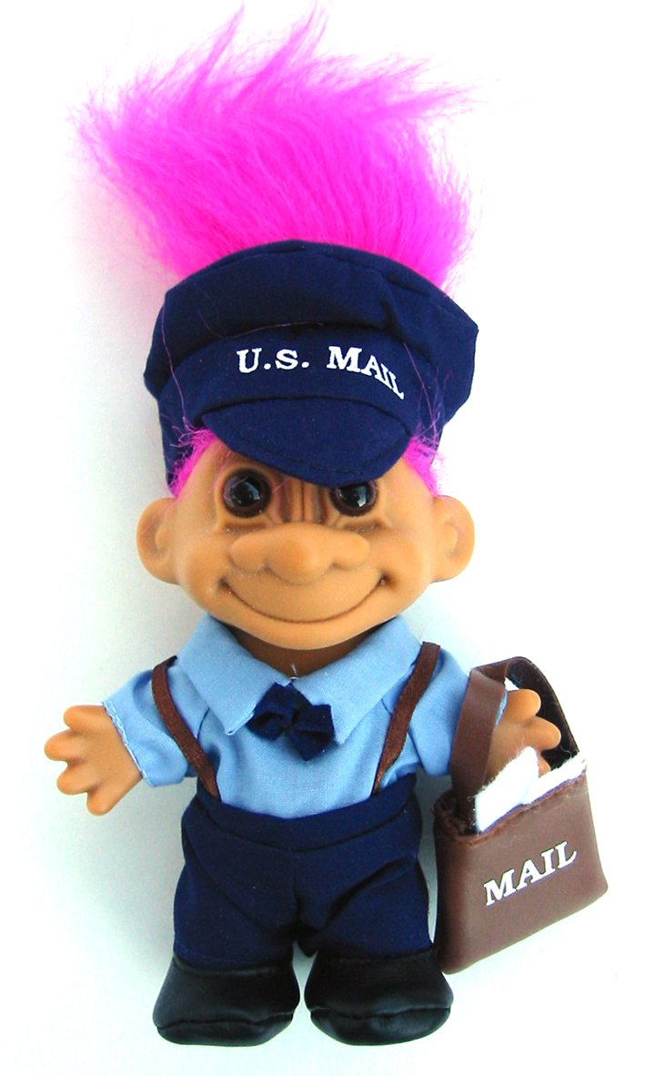 Russ Berrie My Lucky U.S. Mailman 6" Troll Doll