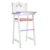 Olivia's Little World Little Princess Baby Dolls High Chair with Fixed Tray and Pink Polka Dot Cushion, White/Purple