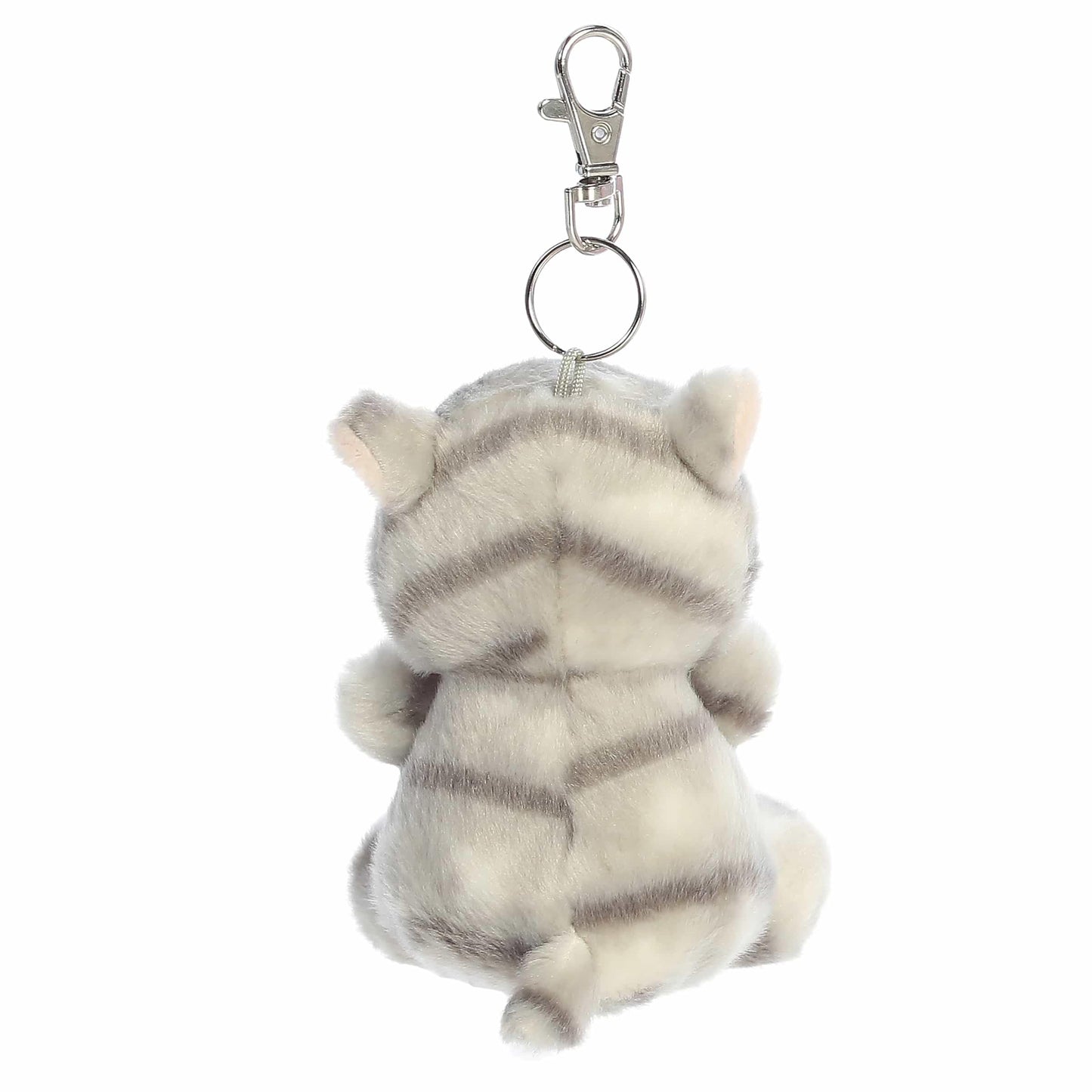 Aurora® Adorable Palm Pals™ Silver Kitty™ Clip-On- Fun Collectible Plush for Kids and Adult Collectors - Perfect for Backpacks and Birthday Gifts