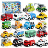JOYIN 18 Pcs Pull Back City Cars and Trucks Toy Vehicles Set, Friction Powered Mini Cars Toys for Toddlers, Party Favors for Kids 3-5, Birthday Gifts