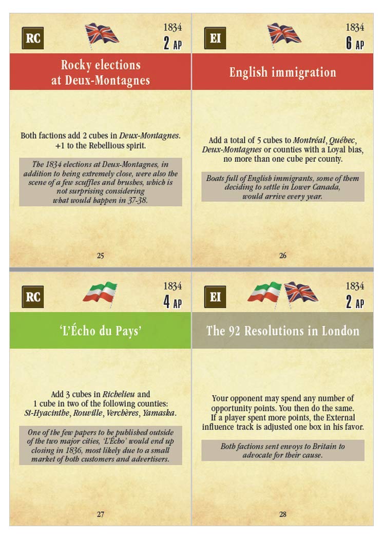 CPS: Prelude to Rebellion, Mobilization & Unrest in Lower Canada, 1834-37, Boardgame