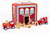 Jack Rabbit Creations Fire House Suitcase Playset - 15 Pieces - Ages 3+