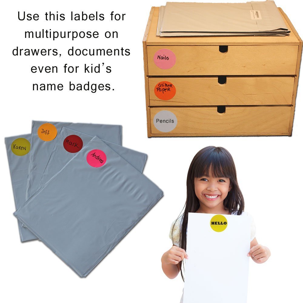 Dot Sticker Color Labels 1 inch (25 mm) in Green, Yellow, Pink, Purple, Orange, Brown, Blue, and Red 768 Pack by Royal Green