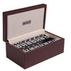Silverman & Co. Double 9 Large Black Domino Set - Brown Case