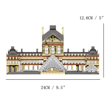 TzFioy Louvre Museum Paris Micro Brick Building Set (3377 Pieces) - Landmark Model Educational Toy Gift for Kids and Adults