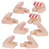 ORBRIUM 8 Piece Wooden Train Track End Bumper Buffer Stop Wooden Train Tracks Accessories Set Compatible with Thomas the Tank Engine, Brio, IKEA