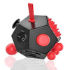 12 Sided Fidget Toys Cube,Dodecagon Fidget Toys for Kids Adults, Relief Stress and Anxiety Anti Depression & Focus for ADHD, ADD, Autism (Red, Normal