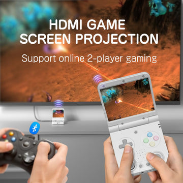Miyoo Flip V2 Retro Handheld Gaming Console with Quiet Hinge, 3.5" 640*480 IPS Screen Dual System with 30+ Emulator Portable Video Game Hand Held