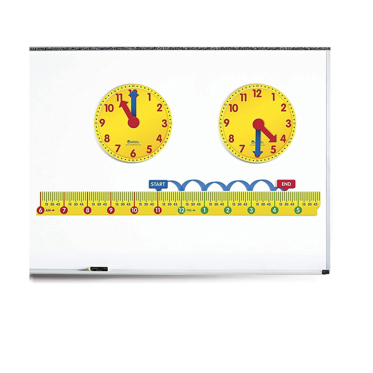 Learning Resources Magnetic Elapsed Time Set, Telling Time, Clock for Kids, Classroom Supplies, Set of 2