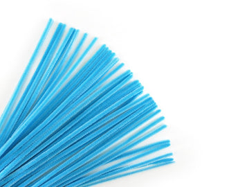 Krafty Kids GC024-G Chenille Stems (40 Pack), 6mm by 12", Light Blue