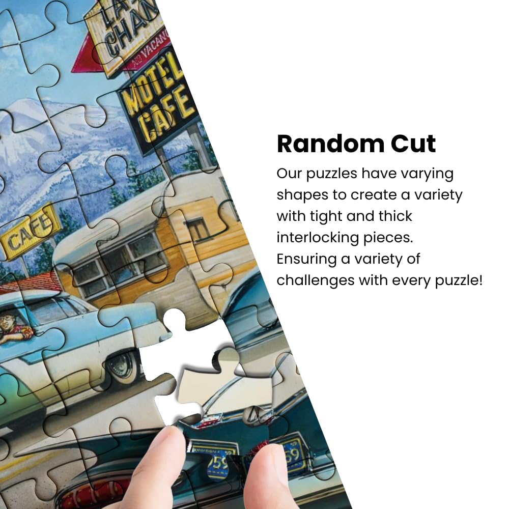 MasterPieces - 1000 Piece Jigsaw Puzzle, Route 66 Main Street Muscle, Fun for Adults, Family, Kids, 19.25" x 26.75"