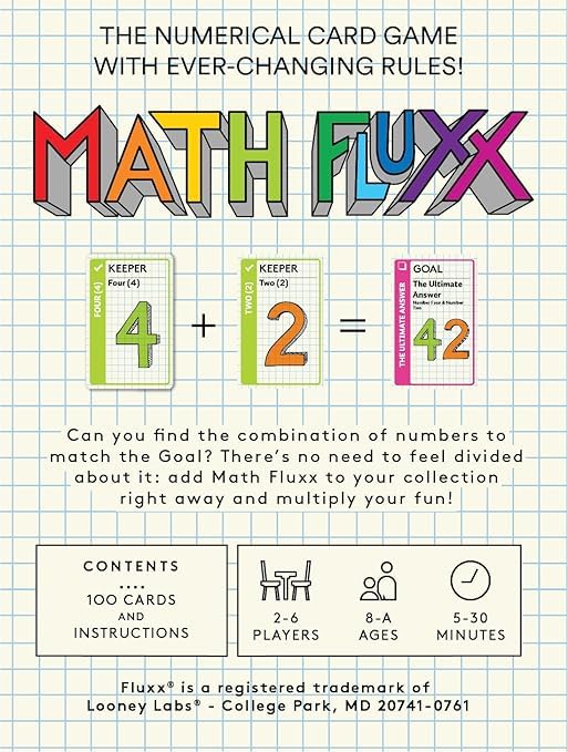 Looney Labs Math Fluxx Card Game - Mathematical Adventure for All Ages