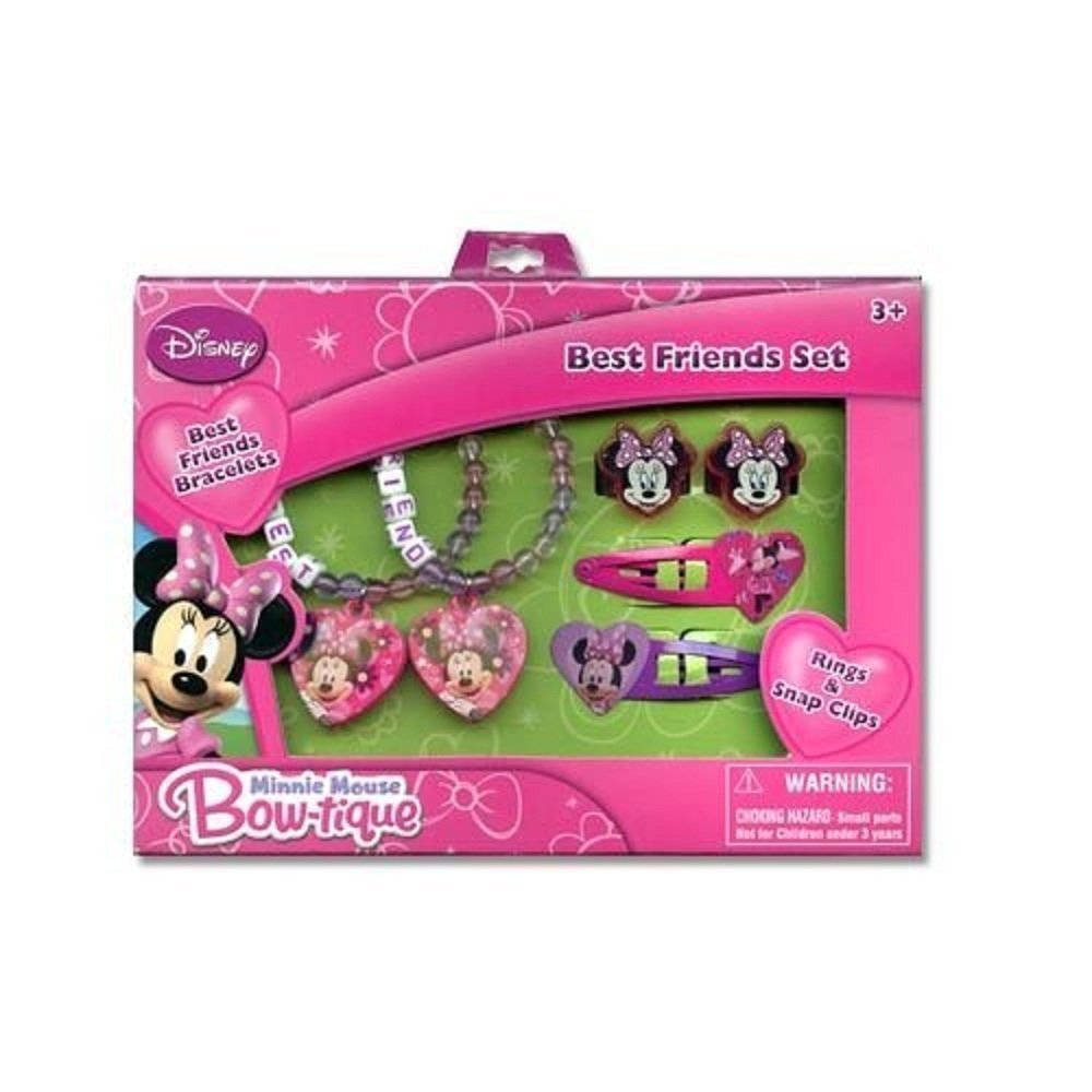 Disney Minnie Mouse Bow-tique Best Friends Bracelet/Ring & Hair Clip Accessory Set for Ages 3 and up