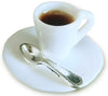 1:12 Scale Miniature Coffee Cup with Spoon and Plate - 1 Set Dollhouse Scene Accessory for DIY Summer Table Setting, Desktop Display, Realistic Resin