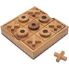 Wooden Tic Tac Toe (XOXO) Game - Handmade 2-Player Strategy Board Game - Travel Size, Rustic Tabletop Decor - Sustainable Wood Gift for Adults, Kids