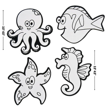 Fun Express Color Your Own Fuzzy Under The Sea Magnets - VBS Vacation Bible School Supplies/Decor - Crafts for Kids and Fun Home Activities