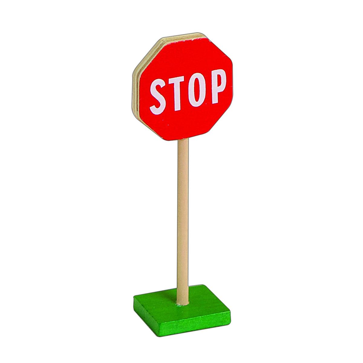 Guidecraft 7" Wooden Block Play Traffic Signs - Kids Educational and Learning Toys, Block Play Pretend Play Accessory Set for Toddlers and Preschool