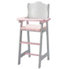Olivia's Little World Doll High Chair for Baby Dolls, Wooden Doll Play Furniture with Pastel Polka Dot Princess Print & Fabric Seat for 16" to 18"