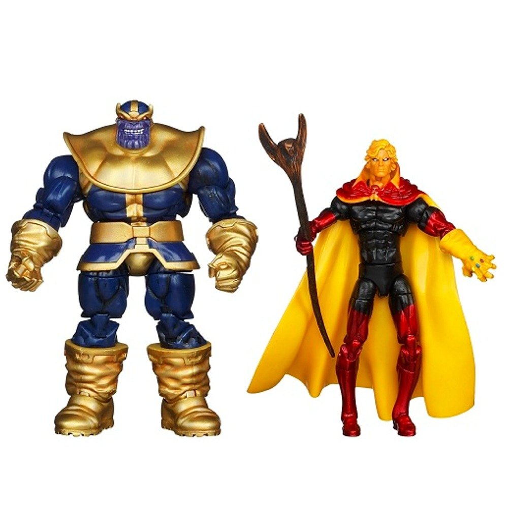 Marvel Universe Thanos and Adam Warlock Figure Comic Pack 4 Inches