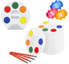 The Dreidel Company 12-Pack Mini Watercolor Paint Set For Kids and Toddlers, 5 Color Tray with Paint Brush Included, Birthday Party, Events