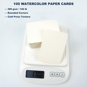 Moriquill 100 Watercolor Paper ATC Cards, 2.56 x 3.58 in, 300gsm