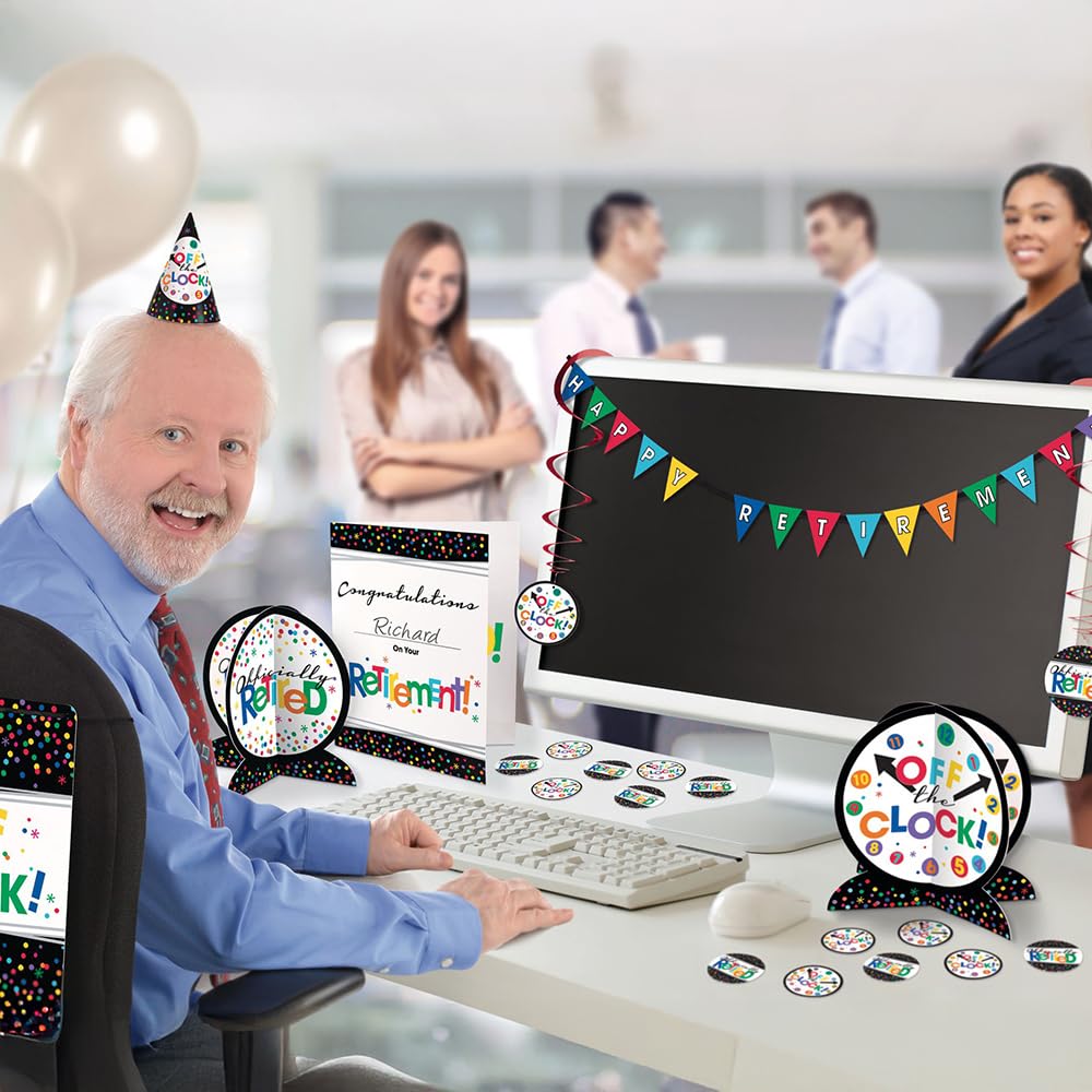 Deluxe Officially Retired Table Decorating Kit (23 Pc. Set) - Eye-Catching, Fun & Festive Centerpieces - Perfect for Retirement Parties