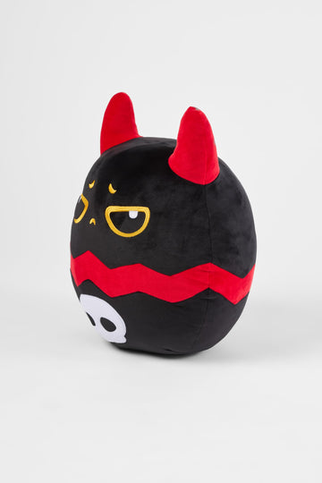 Snuggaboos Jumpo Shadowpaws The Devil Cat Squish: 14-Inch Super Soft Plush Pillow Toy - Unique and Cuddly Black Cat Stuffed Animal Plushie with Red