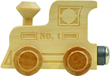 Maple Landmark NameTrains Clear Finish Engine - Made in USA