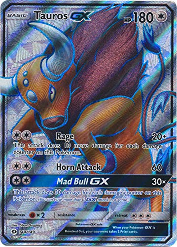 Pokemon Tauros-GX - 144/149 - Full Art Ultra Rare Sun & Moon