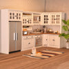 iLAND Dollhouse Furniture and Accessories Set Dollhouse Kitchen Modern Kit, Complete Miniature Cabinets Oven Refrigerator with Cookware fit 1/12 Scale