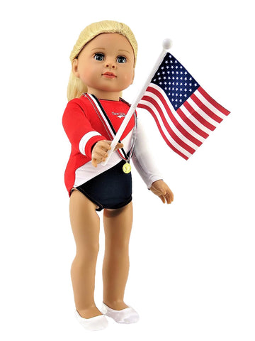 American Fashion World Super Fun Gymnastic for 18-inch Dolls| 5 Piece Set | Premium Quality & Trendy Design | Dolls Clothes | Outfit Fashions