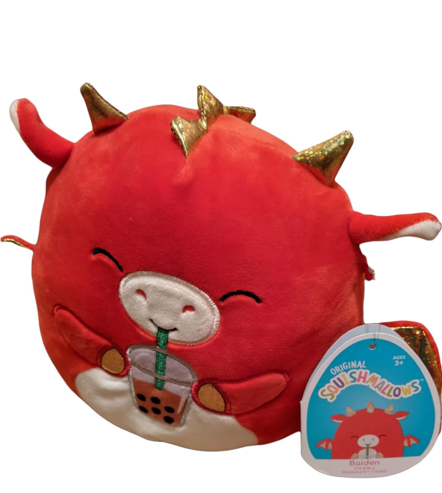 Squishmallows 7.5" Baiden The Dragon with Boba Tea