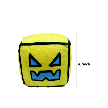 WEKVMDT Geometry Plush Toys,4.7Inch Cube Volume Wood Stuffed Animal Plushie Doll Toys Kids Gift and Festival Decoration (AngerYellow)