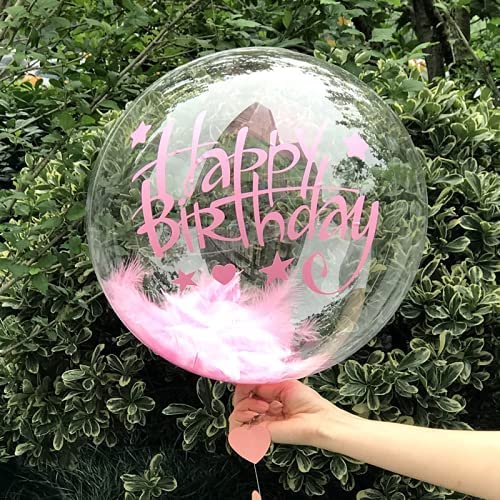 Happy Birthday Party Stickers, 6 Pcs Birthday Paster for Big Clear Transparent Balloon, Party Decor Balloon Decals Paster for Bobo Balloons EFAY
