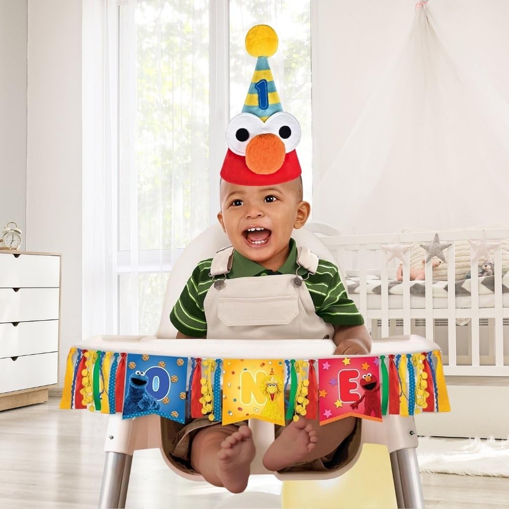 Fun Everyday Sesame Street Deluxe Cone Hat - 7" x 5" (1 Pc.) - Vibrant Design - Perfect for Parties and Playdates