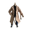 1/12 Action Figure Clothes,Long Trench Coat for 6" Action Figures,1:12 Scale Miniature Coat-only Clothing (Khaki)