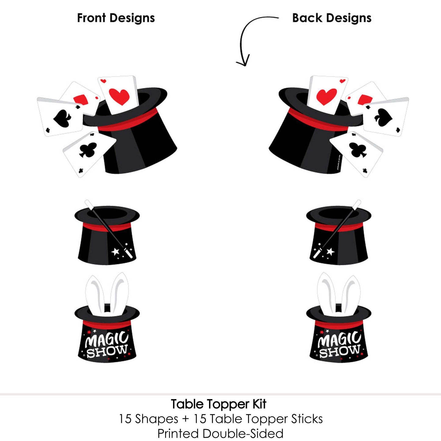 Big Dot of Happiness Ta-Da, Magic Show - Magical Birthday Party Centerpiece Sticks - Table Toppers - Set of 15