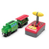 HANQIAN Battery Operated Locomotive Train Set for Wooden Train Track, Electric Remote Control Magnetic Vehicles Toy Powerful Engine Light Train Cars
